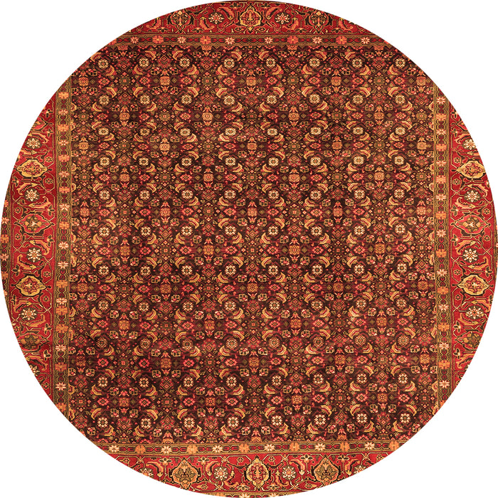Machine Washable Persian Orange Traditional Area Rugs, wshtr1394org