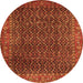 Machine Washable Persian Orange Traditional Area Rugs, wshtr1394org