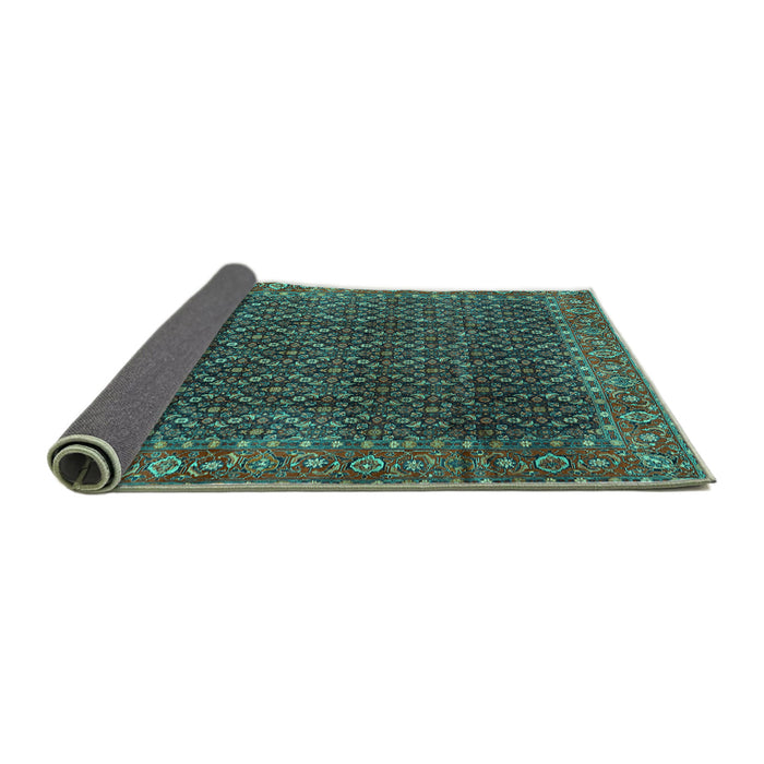 Sideview of Persian Turquoise Traditional Rug, tr1394turq