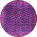 Round Persian Purple Traditional Rug, tr1394pur