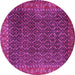 Round Persian Pink Traditional Rug, tr1394pnk