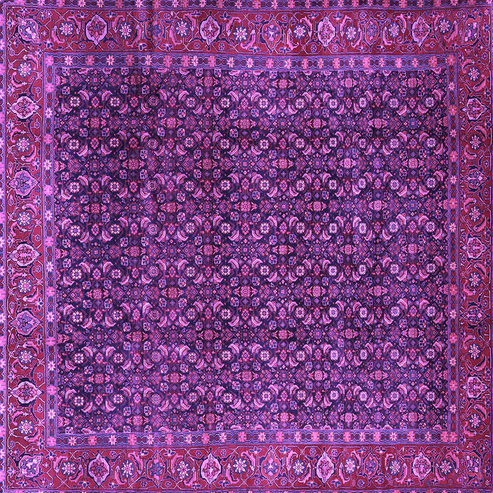 Square Machine Washable Persian Purple Traditional Area Rugs, wshtr1394pur