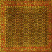 Square Persian Yellow Traditional Rug, tr1394yw