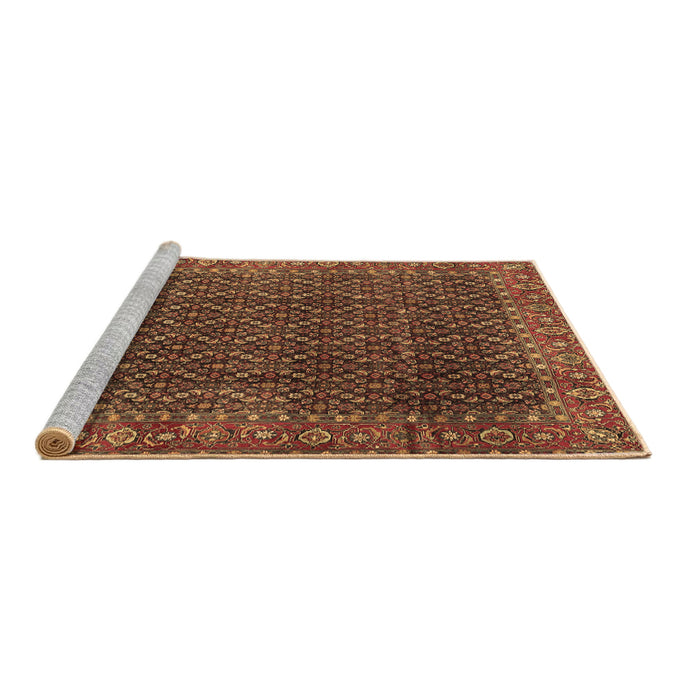 Sideview of Machine Washable Persian Brown Traditional Rug, wshtr1394brn