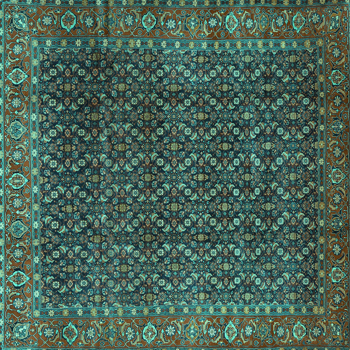 Square Persian Turquoise Traditional Rug, tr1394turq