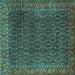 Square Persian Turquoise Traditional Rug, tr1394turq