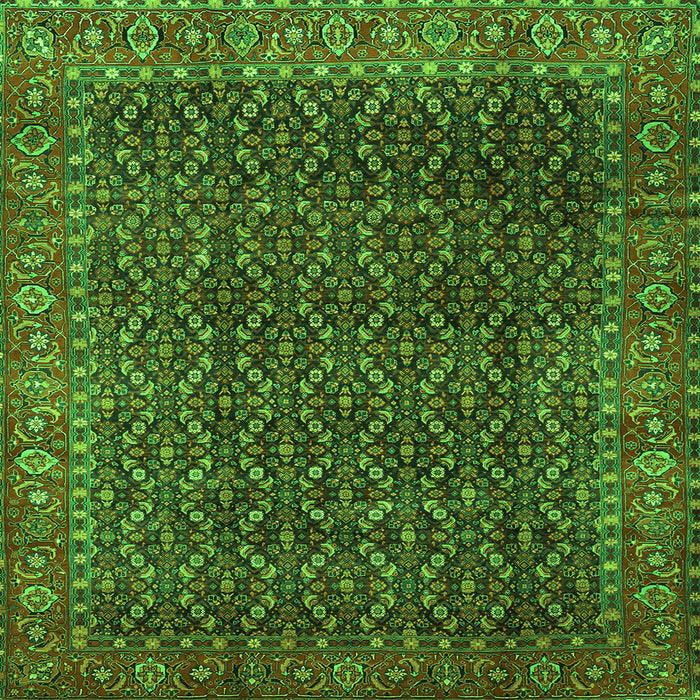 Serging Thickness of Persian Green Traditional Rug, tr1394grn
