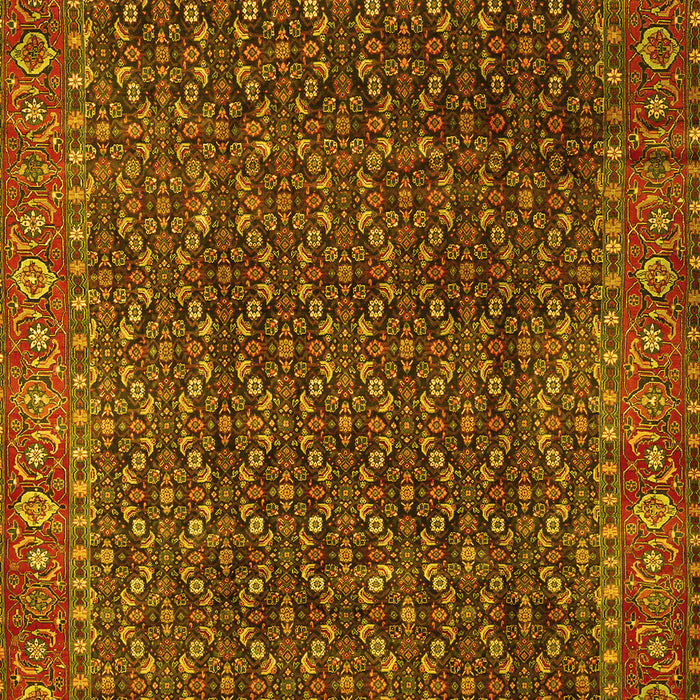 Machine Washable Persian Yellow Traditional Rug, wshtr1394yw