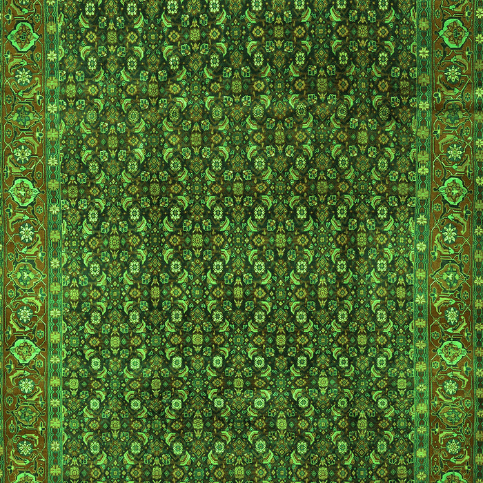 Serging Thickness of Machine Washable Persian Green Traditional Area Rugs, wshtr1394grn