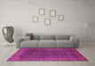 Machine Washable Persian Pink Traditional Rug in a Living Room, wshtr1394pnk