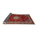 Sideview of Traditional Orange Salmon Pink Persian Rug, tr1395