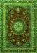 Serging Thickness of Machine Washable Persian Green Traditional Area Rugs, wshtr1395grn