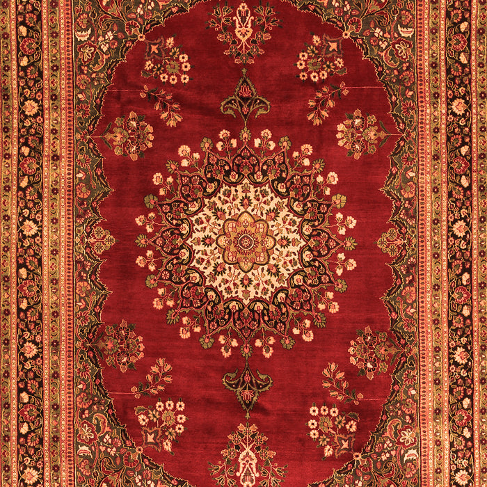 Serging Thickness of Machine Washable Persian Orange Traditional Area Rugs, wshtr1395org