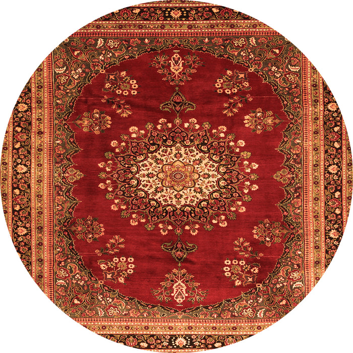 Machine Washable Persian Orange Traditional Area Rugs, wshtr1395org