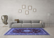 Machine Washable Persian Blue Traditional Rug in a Living Room, wshtr1395blu