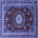 Square Persian Blue Traditional Rug, tr1395blu