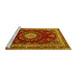 Sideview of Machine Washable Persian Yellow Traditional Rug, wshtr1395yw