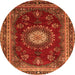 Square Persian Orange Traditional Rug, tr1395org