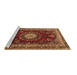 Sideview of Machine Washable Persian Brown Traditional Rug, wshtr1395brn