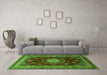 Machine Washable Persian Green Traditional Area Rugs in a Living Room,, wshtr1395grn