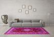 Machine Washable Persian Pink Traditional Rug in a Living Room, wshtr1395pnk