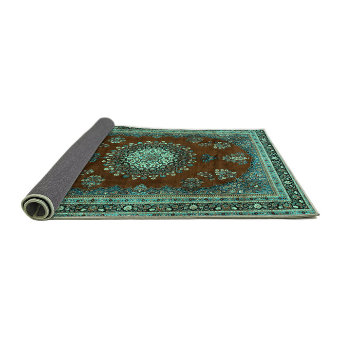 Sideview of Persian Turquoise Traditional Rug, tr1395turq