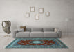 Machine Washable Persian Light Blue Traditional Rug in a Living Room, wshtr1395lblu