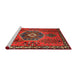 Sideview of Machine Washable Traditional Sienna Brown Rug, wshtr1396