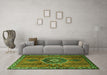 Machine Washable Persian Green Traditional Area Rugs in a Living Room,, wshtr1396grn