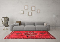 Machine Washable Persian Red Traditional Rug, wshtr1396red