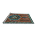 Sideview of Machine Washable Persian Light Blue Traditional Rug, wshtr1396lblu