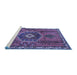 Sideview of Machine Washable Persian Blue Traditional Rug, wshtr1396blu