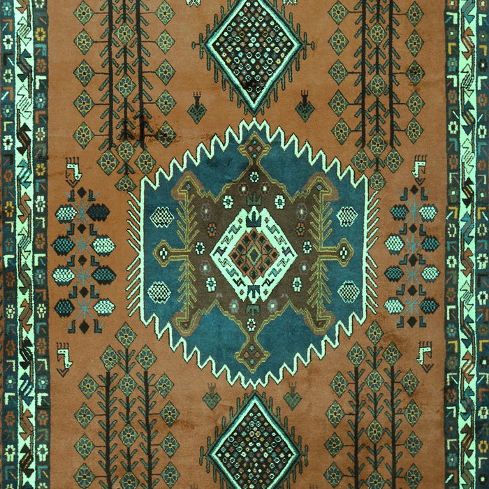 Machine Washable Persian Turquoise Traditional Area Rugs, wshtr1396turq
