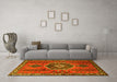 Machine Washable Persian Yellow Traditional Rug in a Living Room, wshtr1396yw