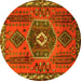 Round Persian Yellow Traditional Rug, tr1396yw