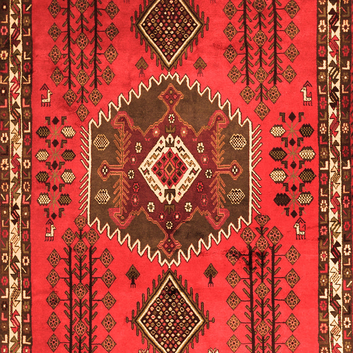 Serging Thickness of Machine Washable Persian Orange Traditional Area Rugs, wshtr1396org