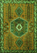 Serging Thickness of Machine Washable Persian Green Traditional Area Rugs, wshtr1396grn