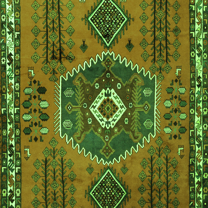 Serging Thickness of Machine Washable Persian Green Traditional Area Rugs, wshtr1396grn