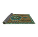 Sideview of Persian Turquoise Traditional Rug, tr1396turq