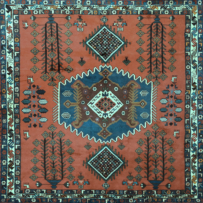 Square Persian Light Blue Traditional Rug, tr1396lblu