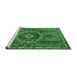 Sideview of Machine Washable Persian Emerald Green Traditional Area Rugs, wshtr1396emgrn