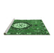 Sideview of Machine Washable Medallion Emerald Green Traditional Area Rugs, wshtr1397emgrn