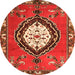 Square Medallion Orange Traditional Rug, tr1397org