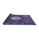 Sideview of Medallion Blue Traditional Rug, tr1397blu