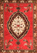 Medallion Orange Traditional Rug, tr1397org