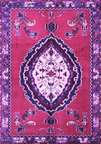 Medallion Purple Traditional Rug, tr1397pur