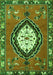 Serging Thickness of Machine Washable Medallion Green Traditional Area Rugs, wshtr1397grn