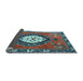 Sideview of Medallion Light Blue Traditional Rug, tr1397lblu