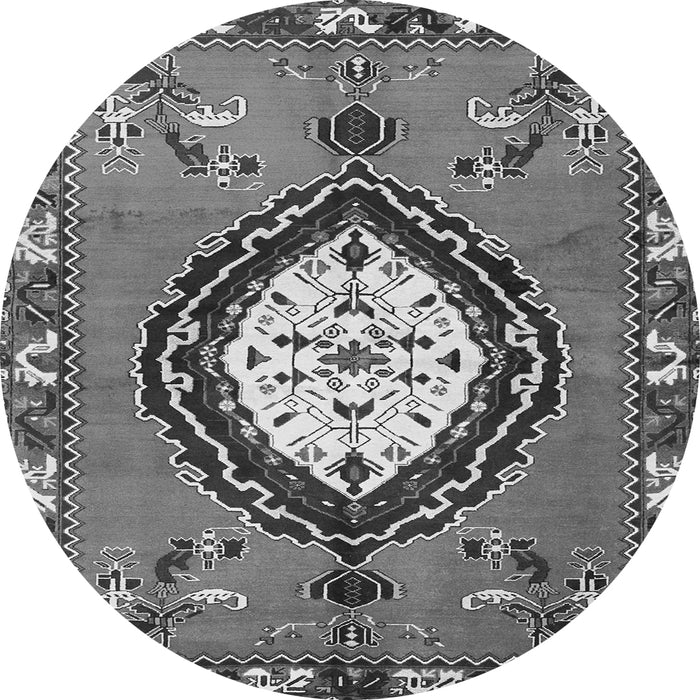 Square Medallion Gray Traditional Rug, tr1397gry