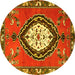 Round Medallion Yellow Traditional Rug, tr1397yw